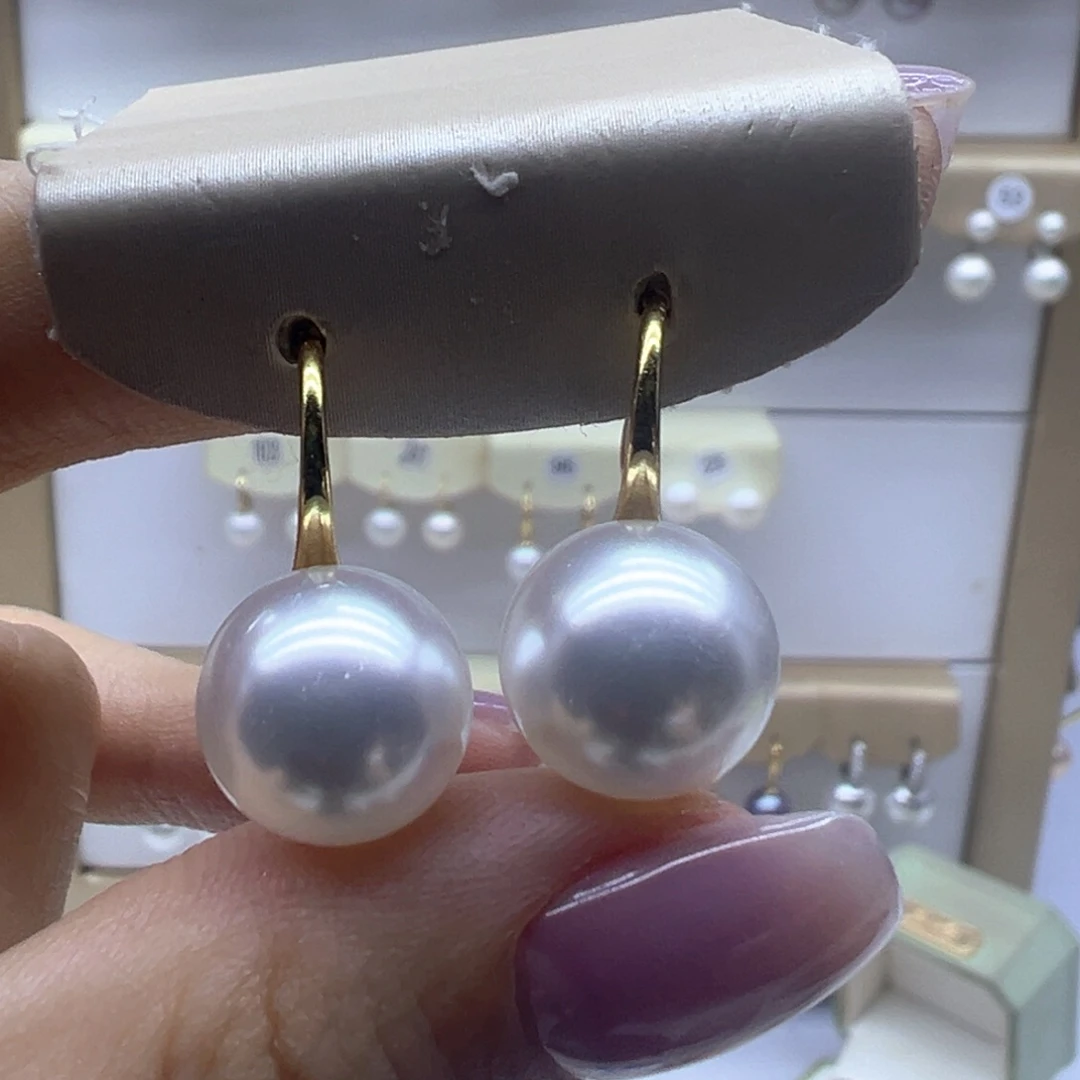 银S925镶嵌淡水珍珠耳饰