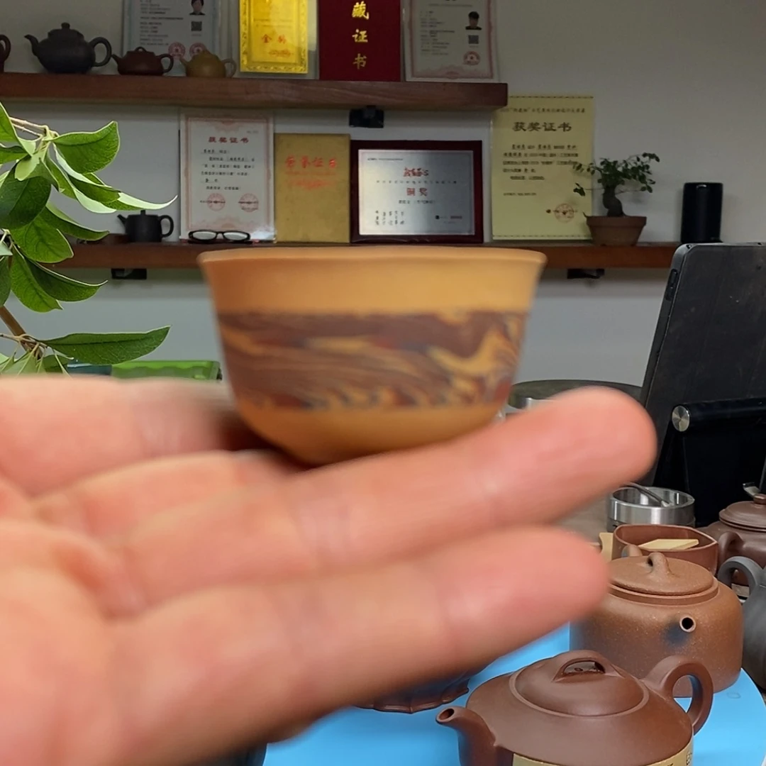 【闪购商品】段泥茶壶绞泥主人杯:30CC:精工:半手