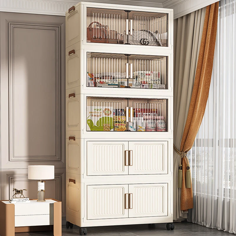 【72面宽】居家好物家用双开门收纳柜杂物收纳整理卧室衣柜竖纹HQ0