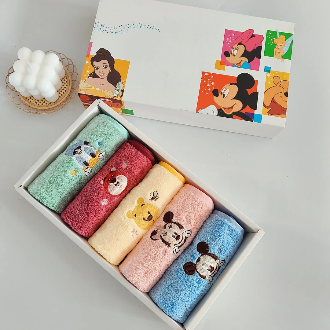 婴儿小方巾毛巾刺绣卡通珊瑚绒童巾吸水柔软速干幼儿园洗脸擦手巾