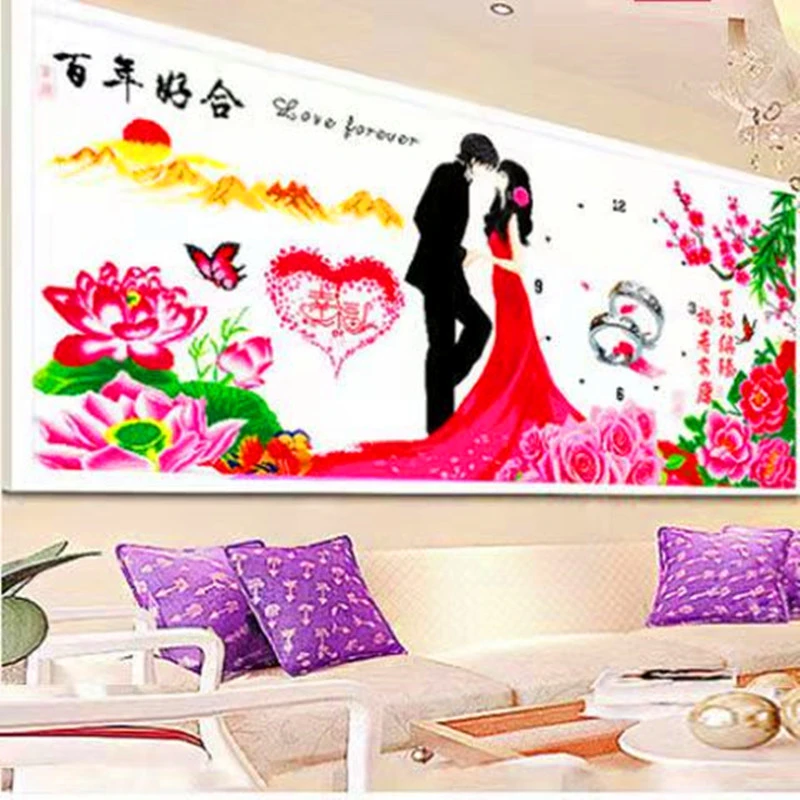 串珠绣十字绣简约客厅全珠子绣幸福约定圆珠结婚穿珠卧室喜庆彩珠