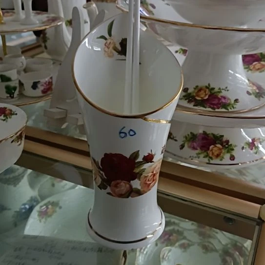 新疆西藏包邮骨质瓷金秋玫瑰手工刮金火炬筷子筒