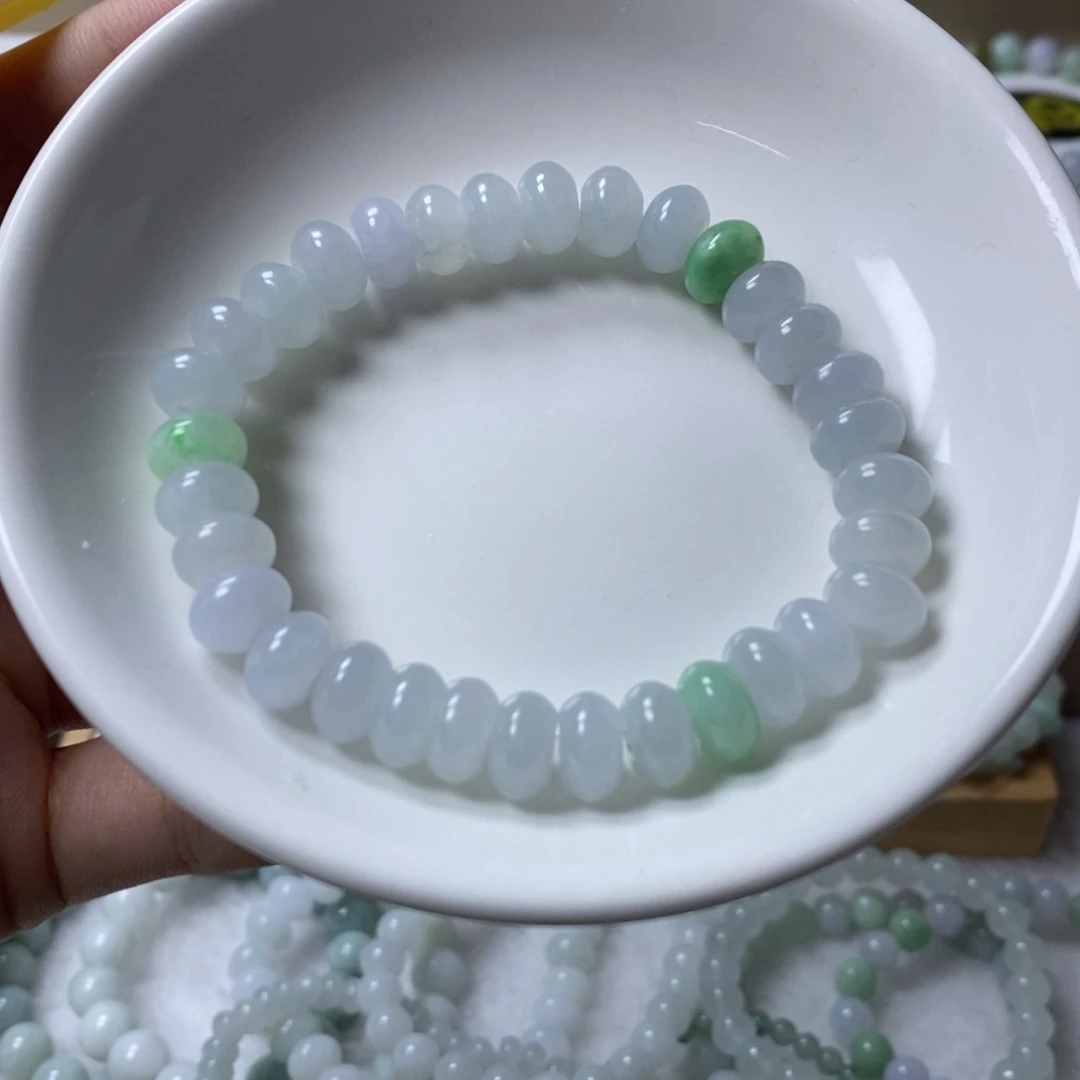 未镶嵌手链翡翠鼓珠卡9
