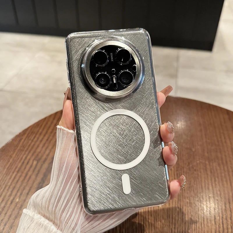 适用于华为mate70pro+手机壳新款超薄透明pura80磁吸带镜头膜防摔