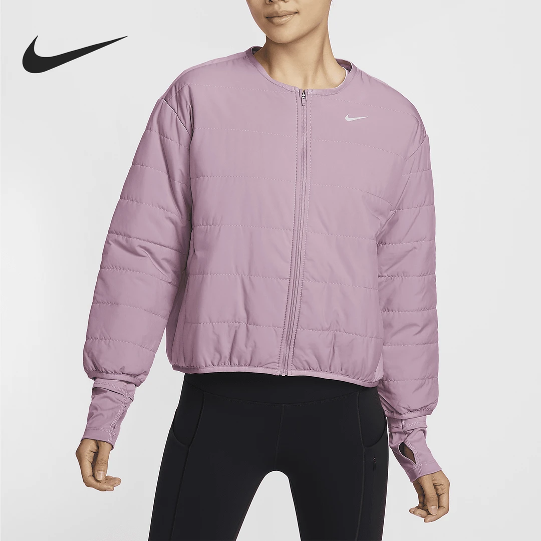 Nike/耐克正品秋季新款女士圆领保暖短款跑步棉服FB7512-523