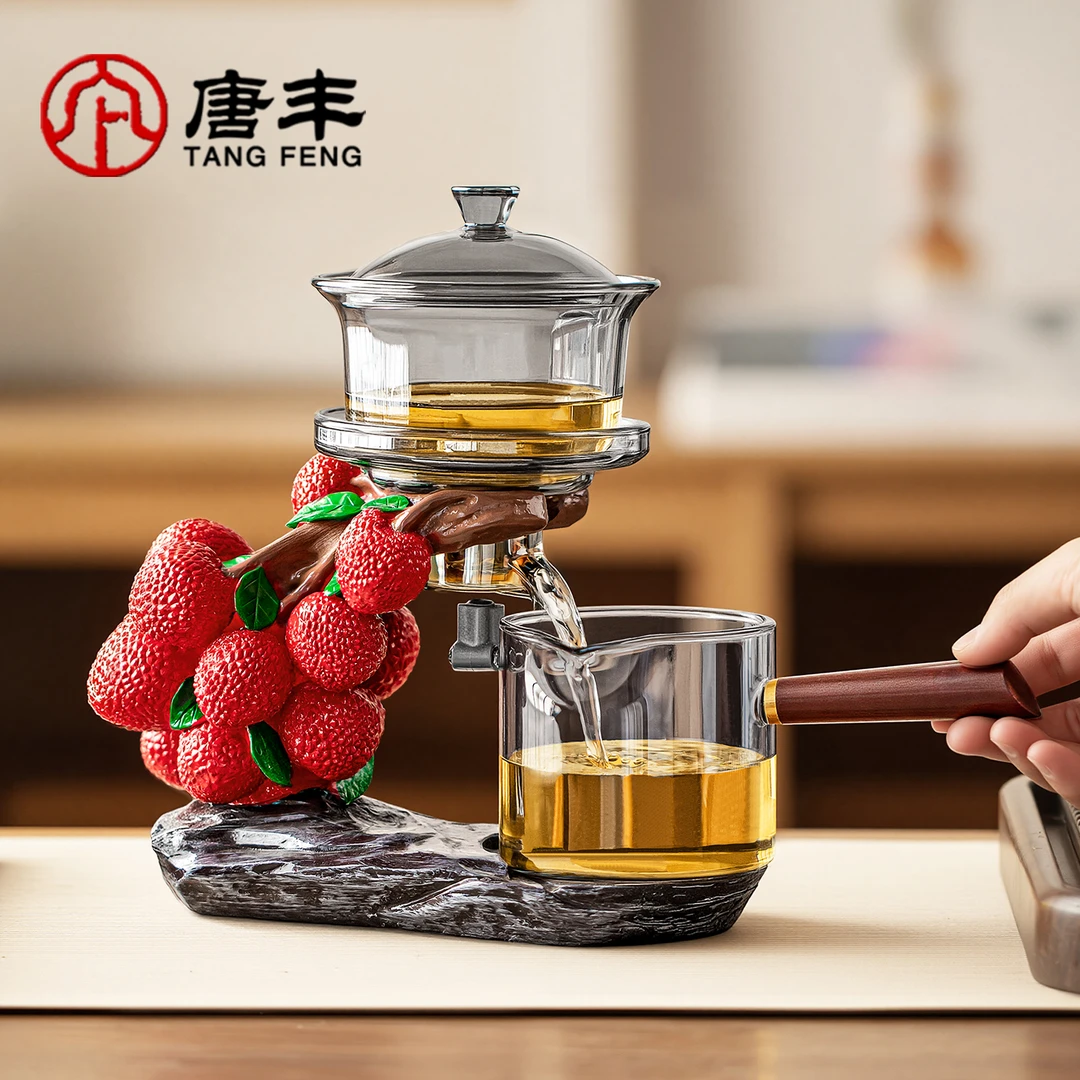 唐丰大吉大利玻璃懒人自动神器喝茶壶年轻人泡茶专用功夫茶具套装