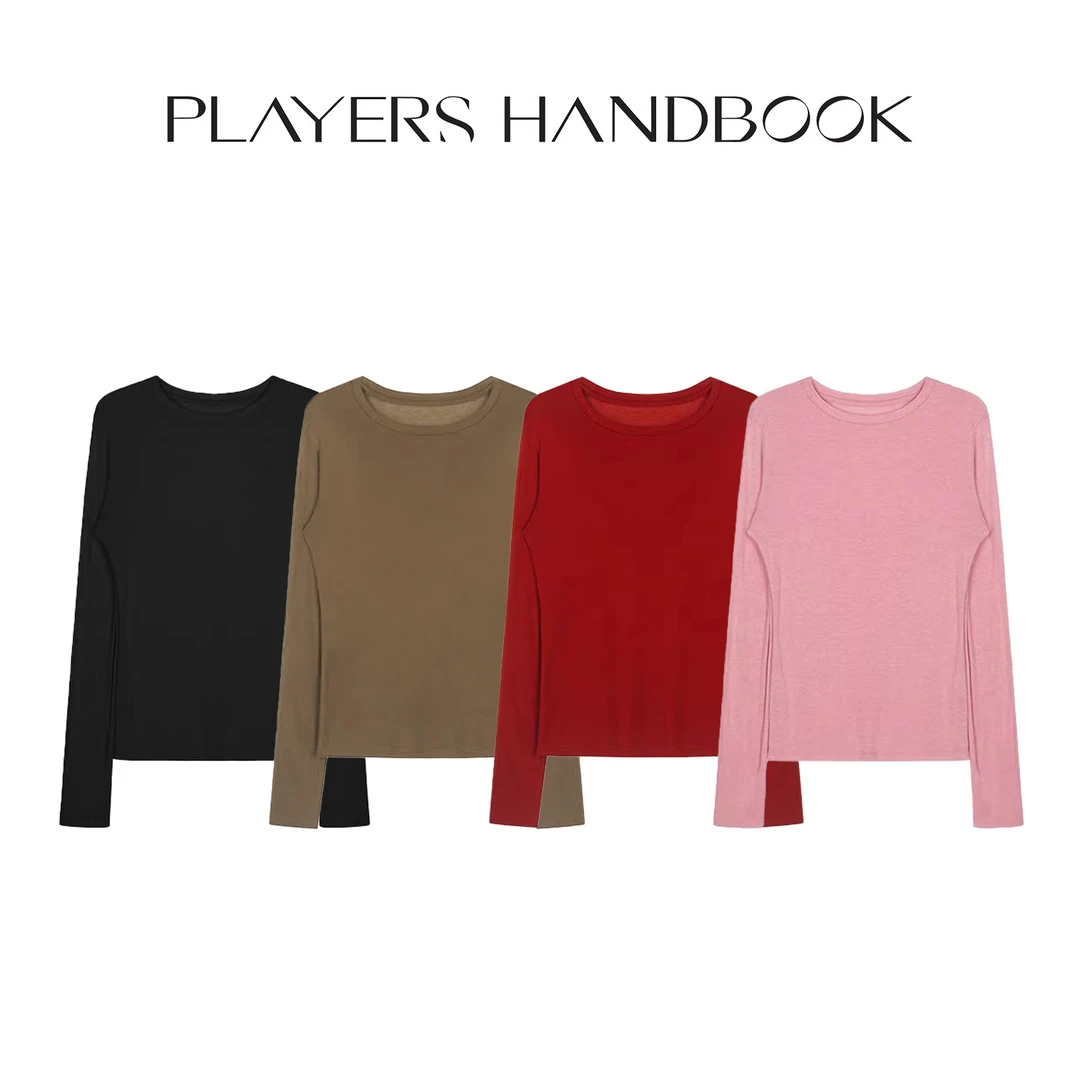 players handbook百塔基础经典系列定织莱赛尔羊毛长袖T恤 PH1530