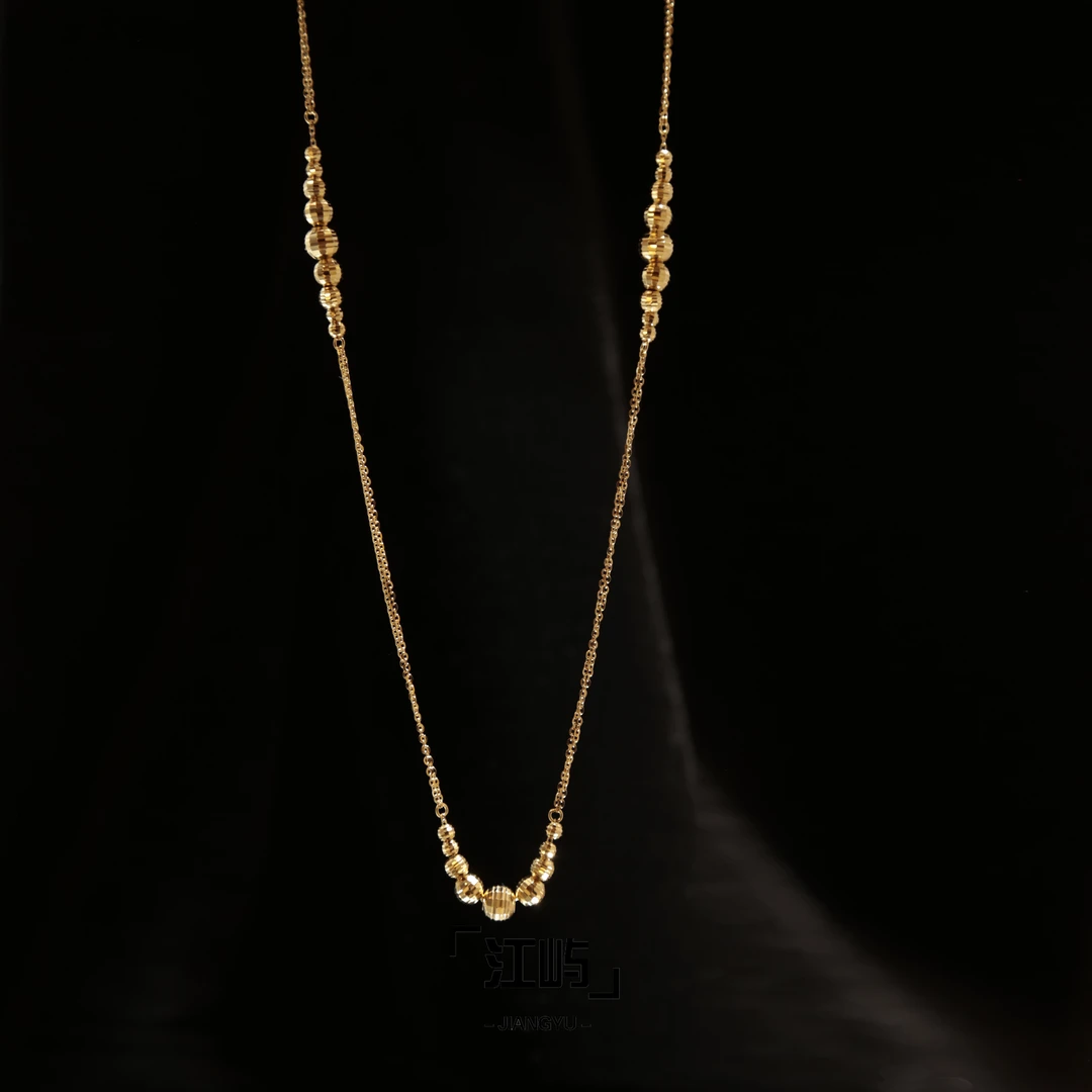 江屿 链子925银 折光微笑项链锁骨链长链毛衣链