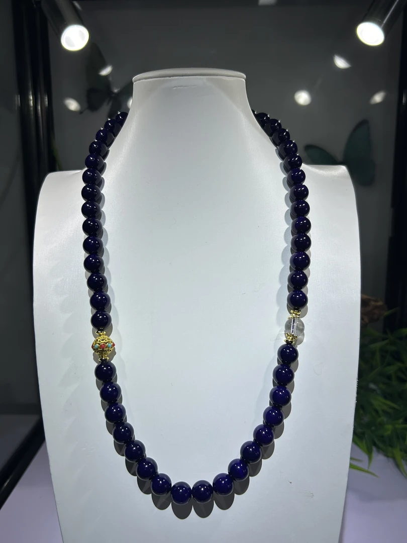 高端大气紫玛瑙玉髓项链