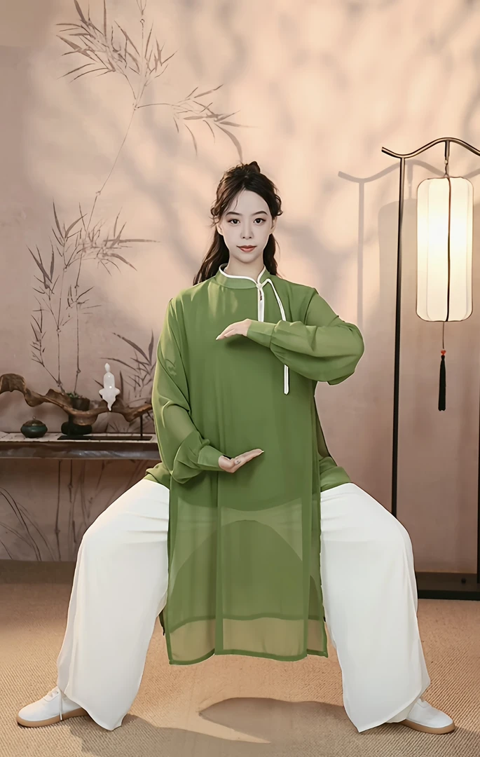 寻武记夏季《夏芷-束口》双层太极服女武术表演服练功服比赛服长袖