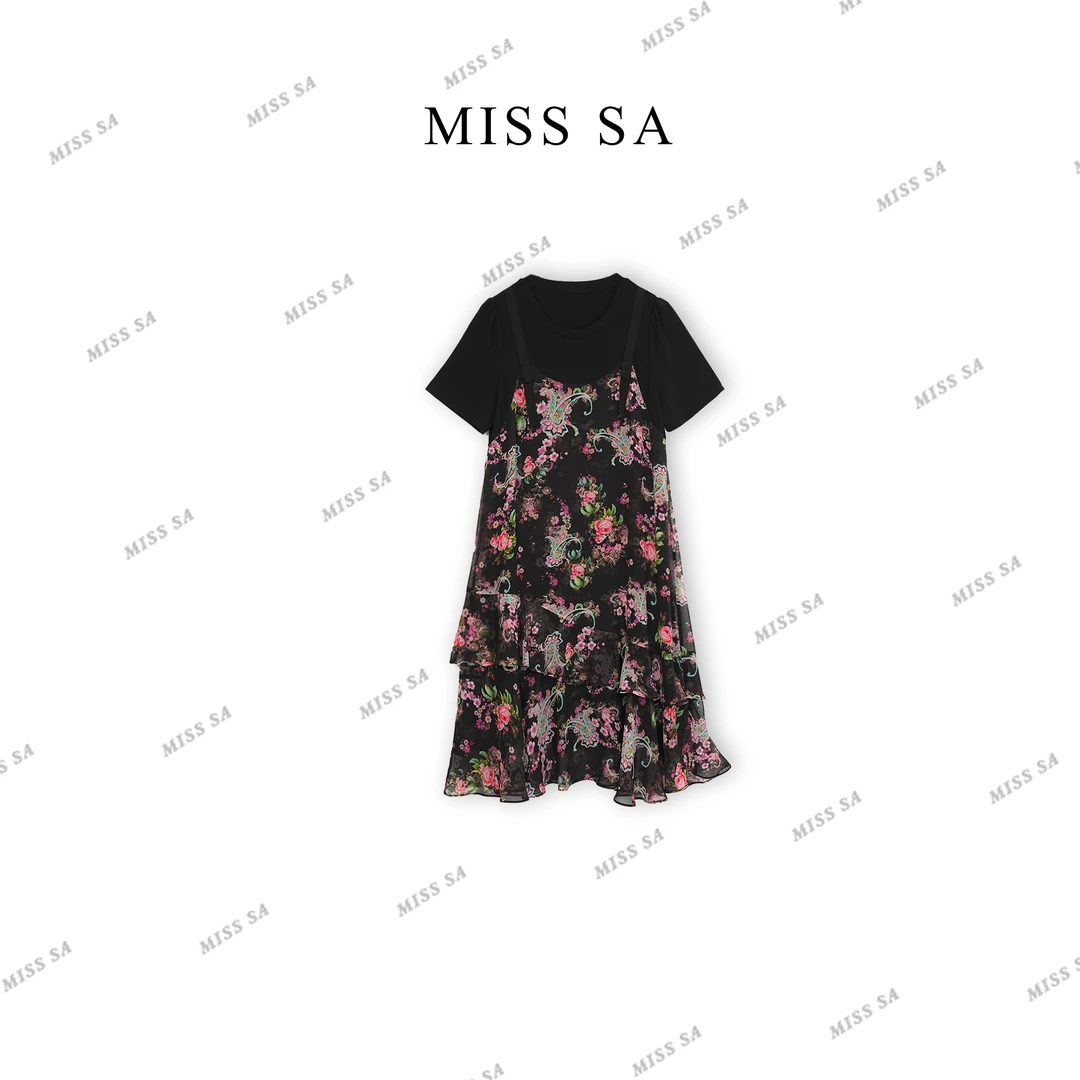 MISS SA 夏季新款显瘦时尚气质度假风假两件连衣裙 25058801