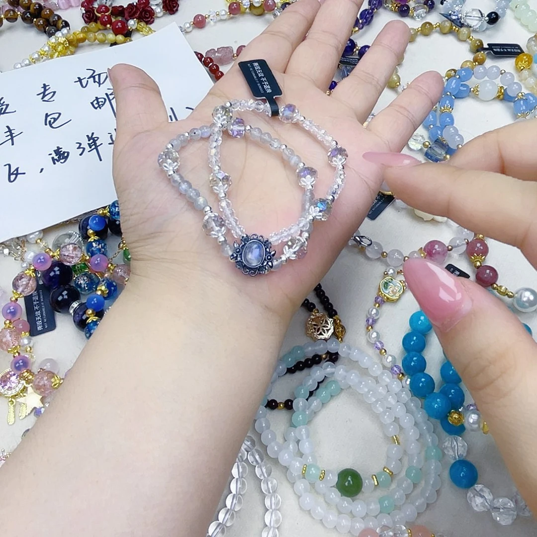 手饰针钠钙石银S925镀金镶嵌