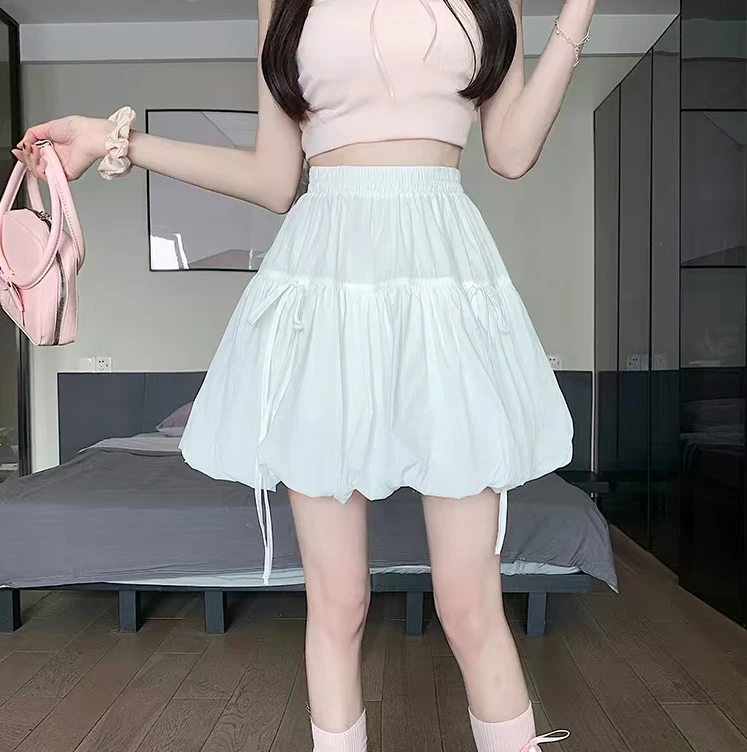 蓬蓬裙半身裙夏季显瘦蓬蓬短裙短裙显瘦百搭荷叶边