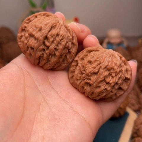吊坠文玩核桃42红皮磨盘