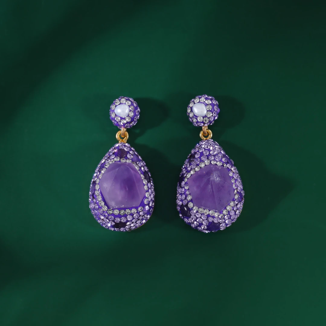 铜合金锆石项链 【7156】轻奢时尚百搭素款耳环个性饰品耳钉