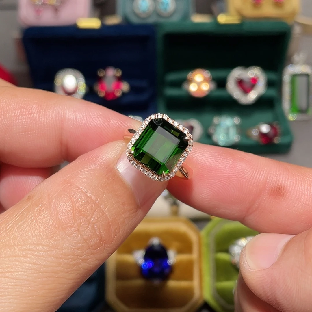 碧玺戒指18K金镶嵌7.2ct