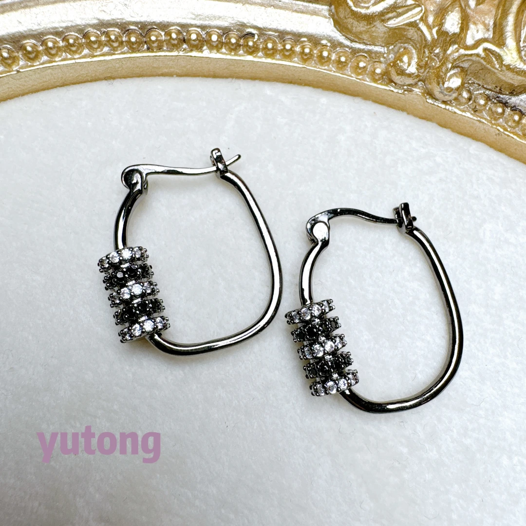 铜合金锆石耳饰 【雨桐高奢饰品】耳环CC00719