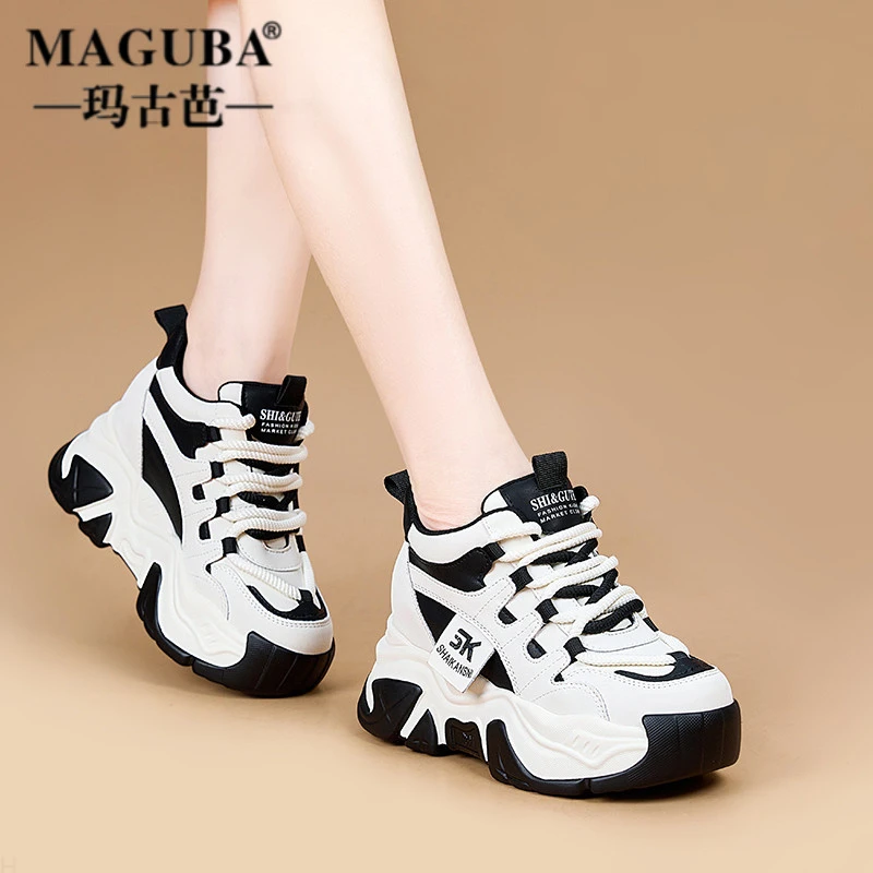 MAGUBA/玛古芭轻奢老爹鞋女款厚底内增高拼色轻便小个子休闲潮鞋