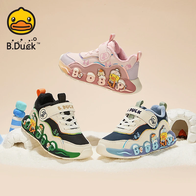【买一送一】B.Duck小黄鸭儿童卡通运动鞋冬季新款保暖防滑B5586973
