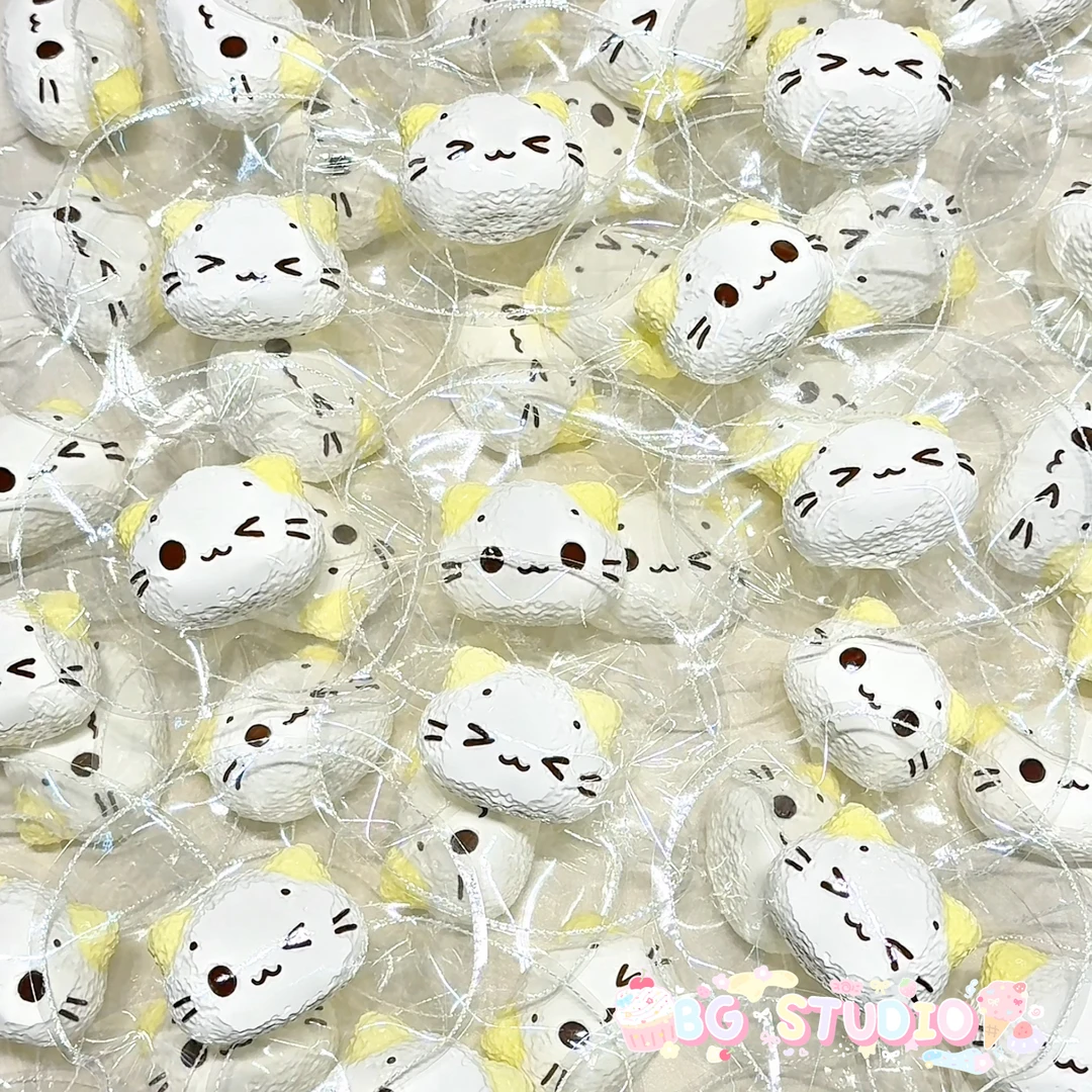 现货棉花糖小猫35±5g干巴泥玩具，清胶水瑕疵无售厚