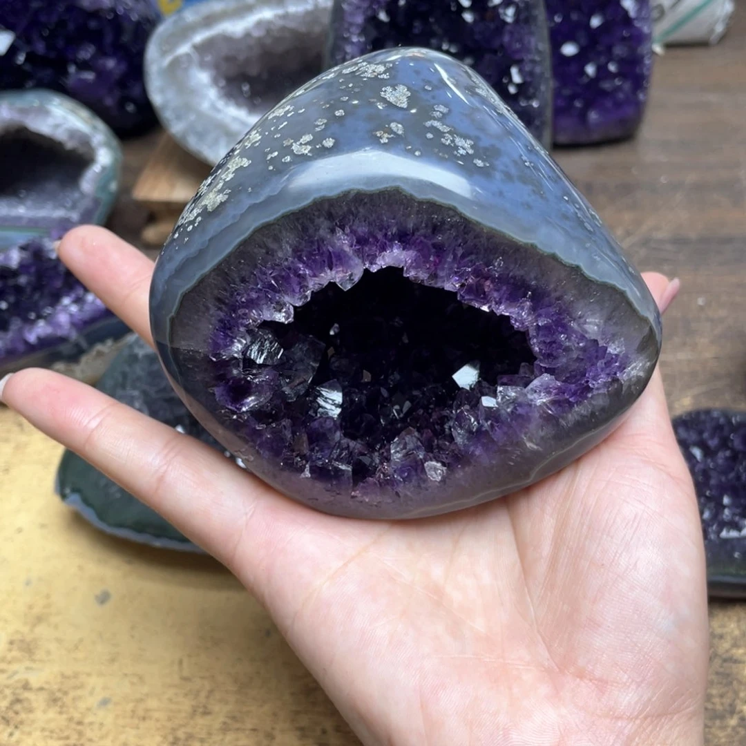 银S925镶嵌紫晶大型摆件（非配饰）哎****~