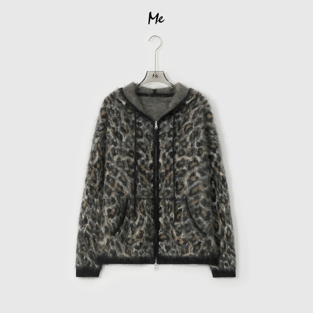 ME【100%绵羊毛图腾系列小野豹】北纬43°绵羊毛拉毛毛衣MESA3685