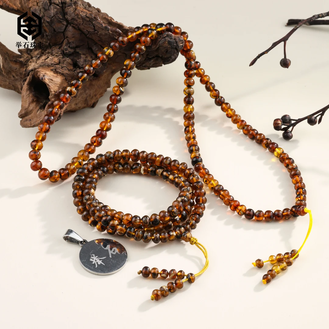【举石珠宝】T1117-772-140琥珀珠串（一件/多样性发/约6mm）P