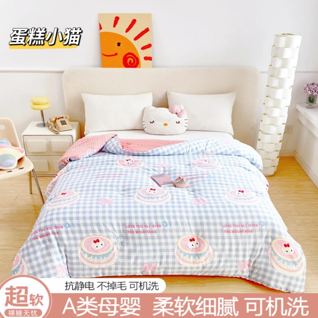 【主播推荐】-A类大豆纤维豆豆春秋被冬季学生单人双人加厚保暖被