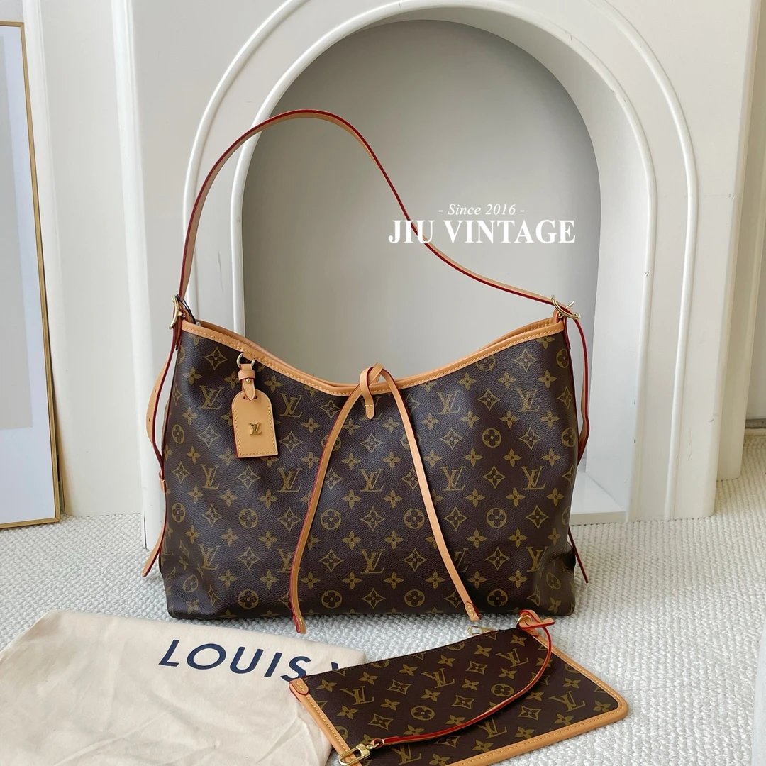 99新 LouisVuitton/路易威登 carryall老花单肩包中号JM7-3752