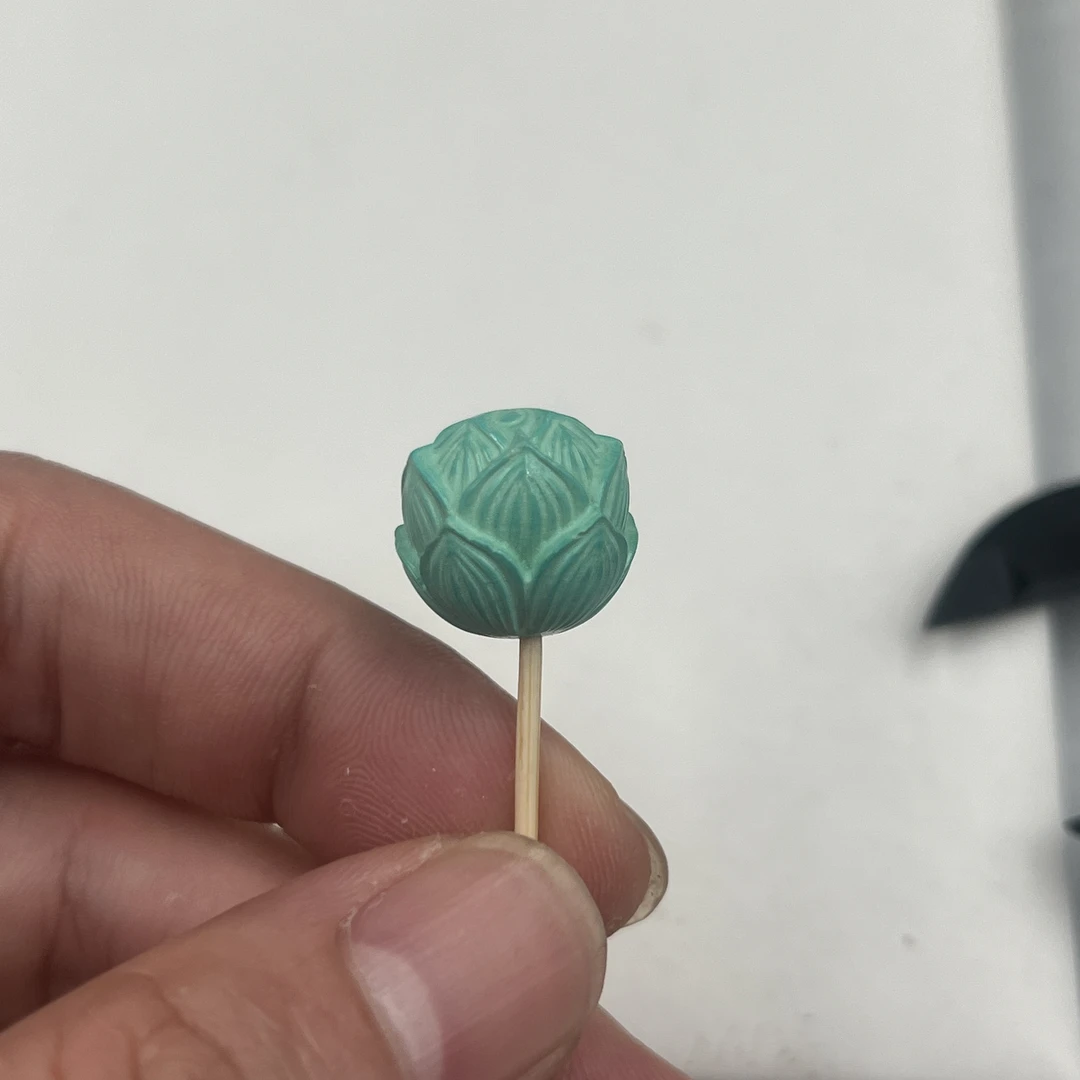 卡15+MM绿色莲花圆珠单珠DIY配饰