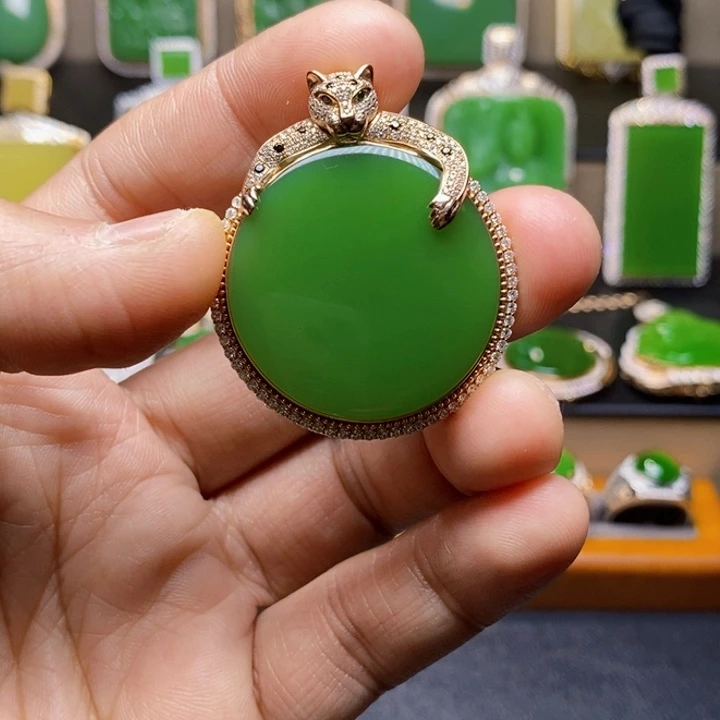 吊坠(不含链)18K金镶嵌和田玉S****J