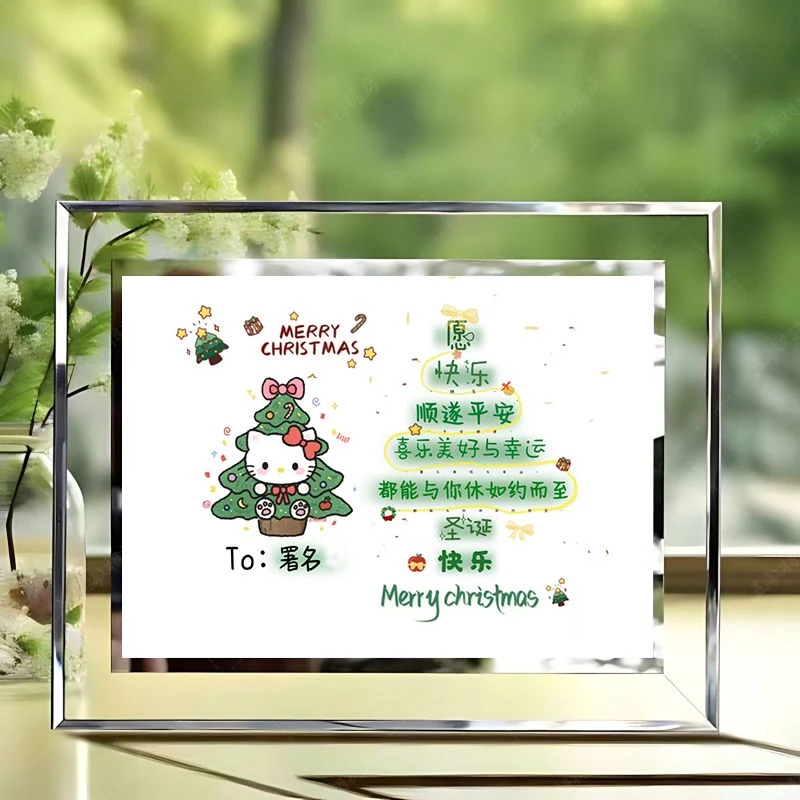 圣诞节圣诞快乐圣诞树定制水晶相框摆件桌面摆台闺蜜圣诞节小礼物
