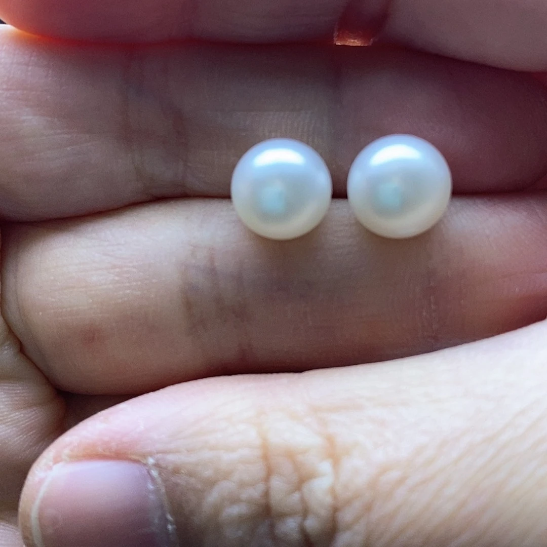 淡水珍珠耳饰银S925镶嵌