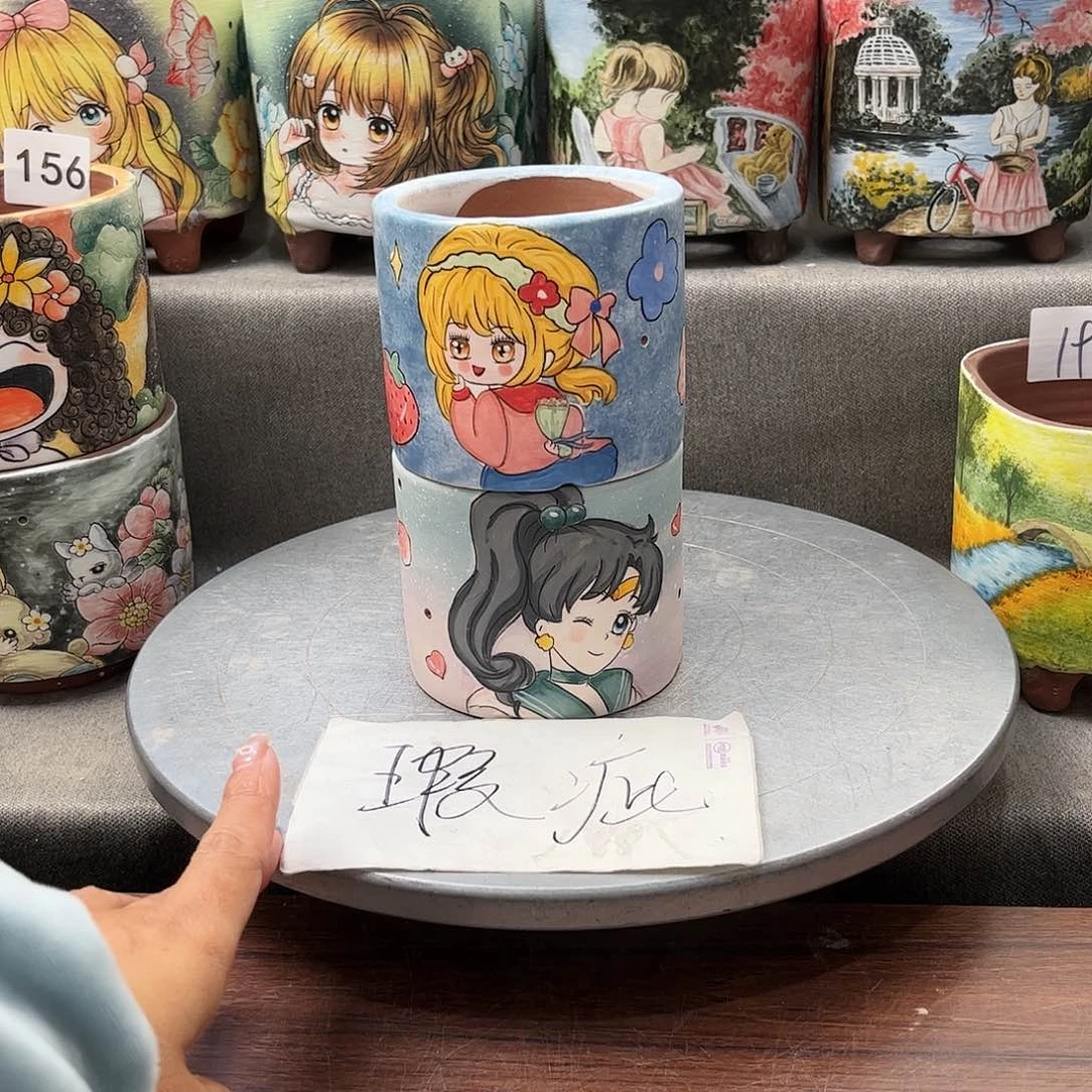 紫砂花盆买一送一