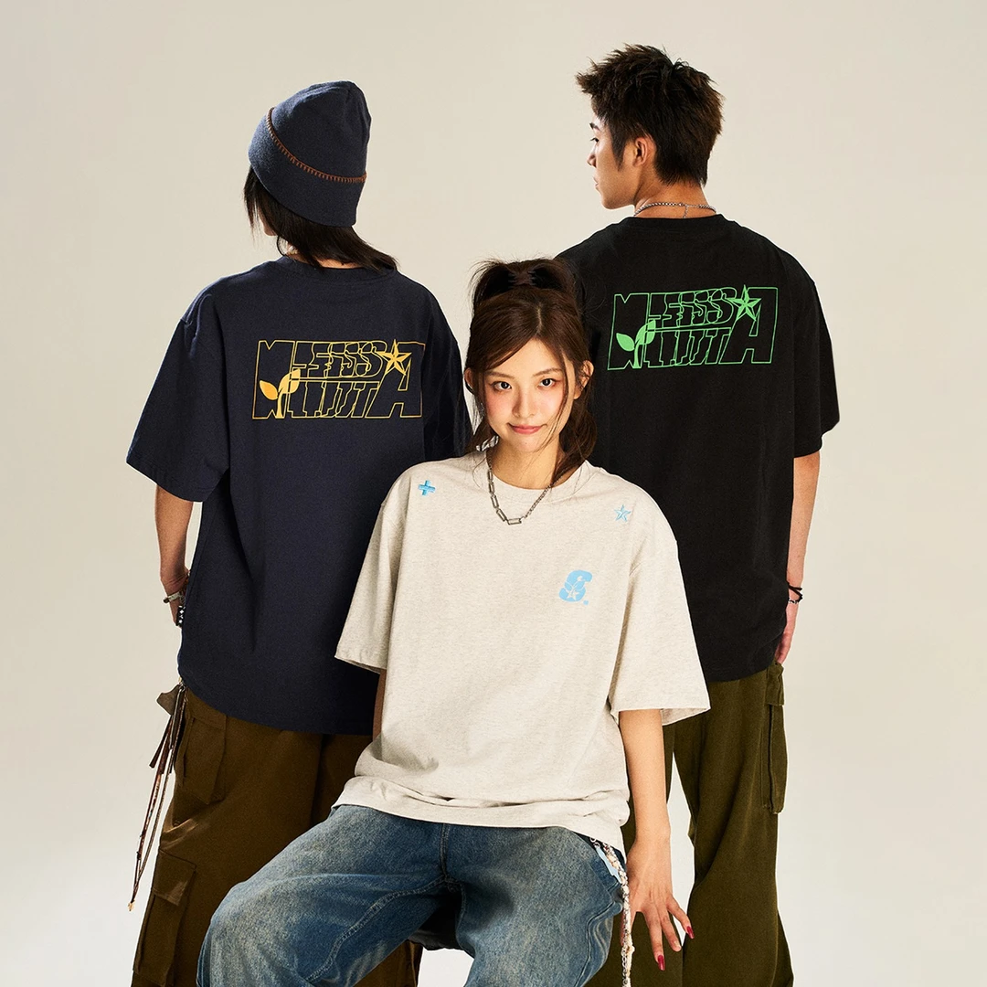 NSTNEWSTART发芽计划*STA联名基础logo短袖宽松百搭男女情侣短袖