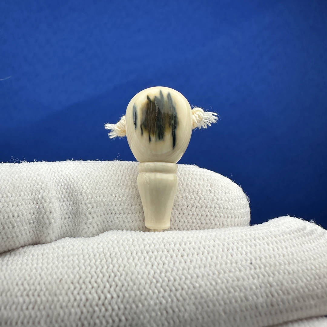 G1873天然猛犸 带皮蓝眼睛三通 12.9*27.3mm支持鉴定假一罚