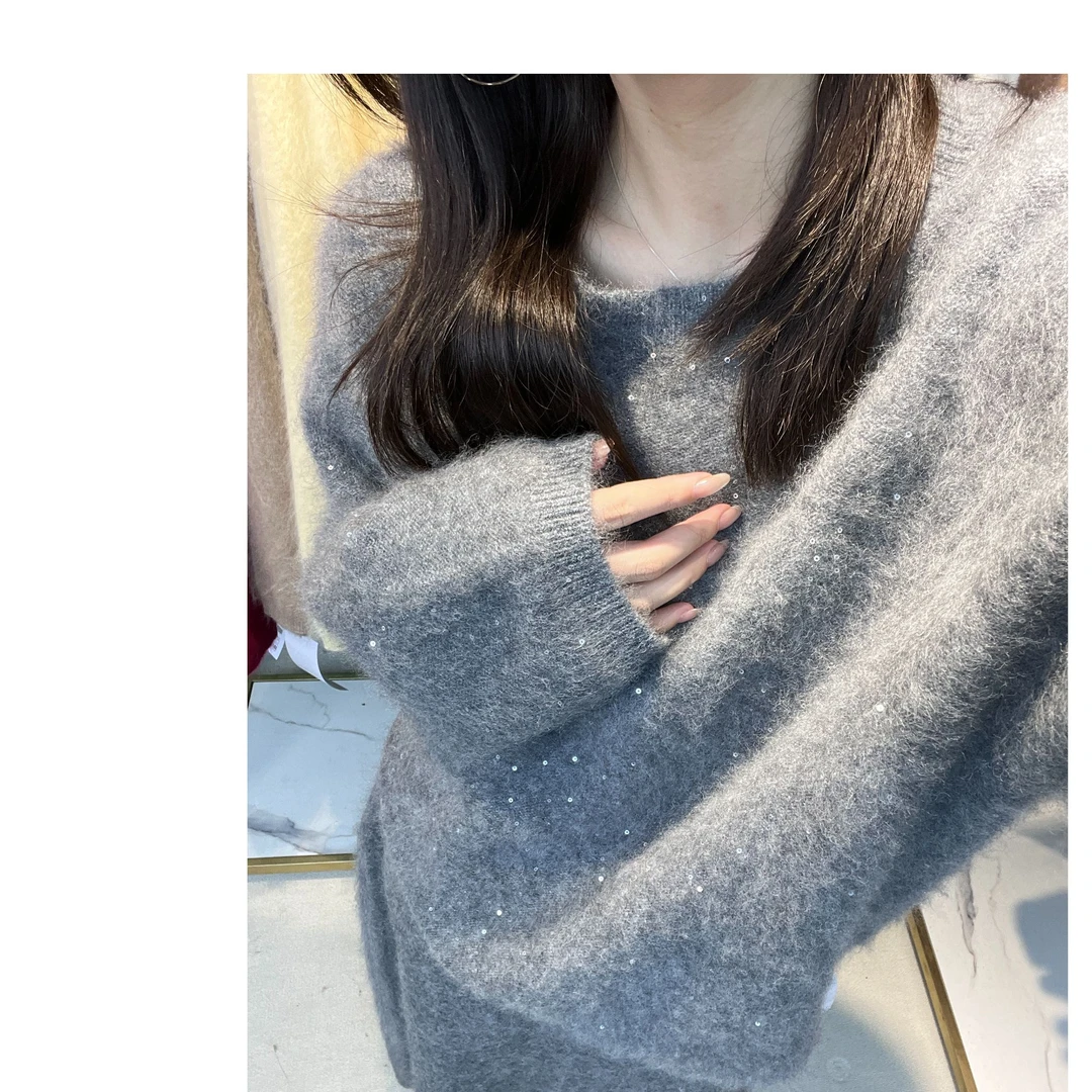 【小羊】闪闪惹人爱~高级富家千金氛围感网红亮片羊毛套头衫YF82211