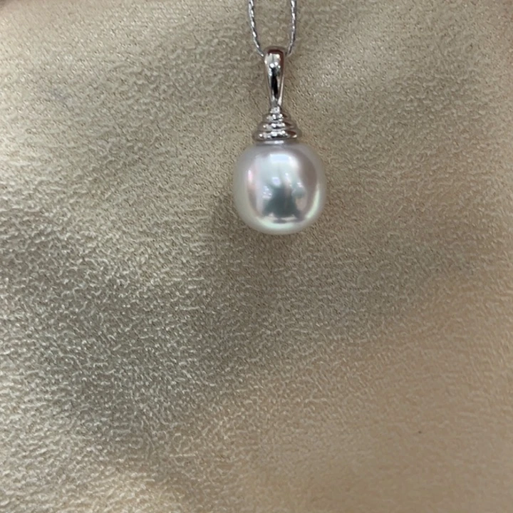 吊坠(不含链)银S925镶嵌海水珍珠9-10mm30号