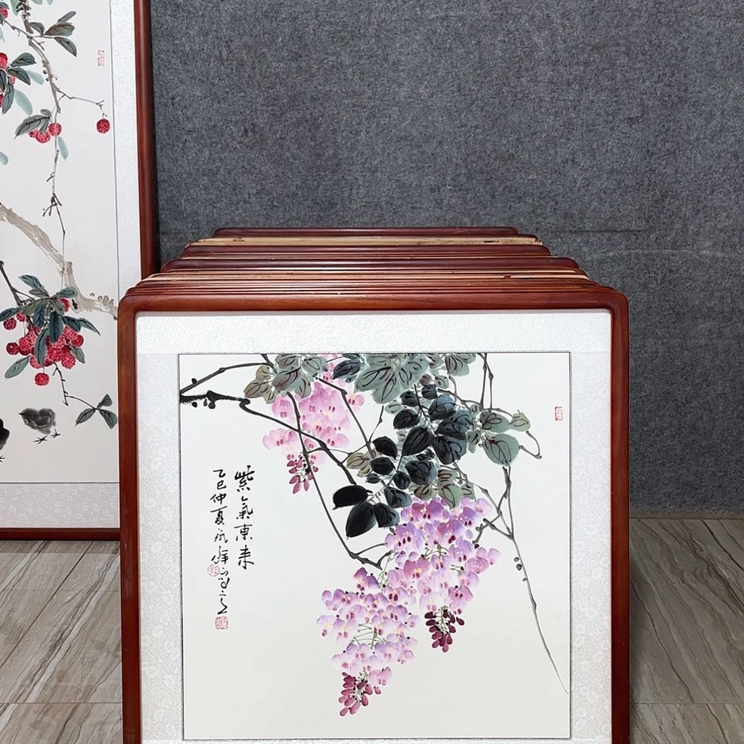 国画书画作品带框63×63