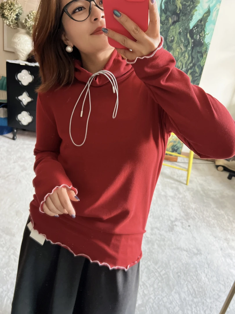 【YIN·FEIFEI｜今喜】2026早春新品亲肤舒适木耳边小众显瘦上衣女