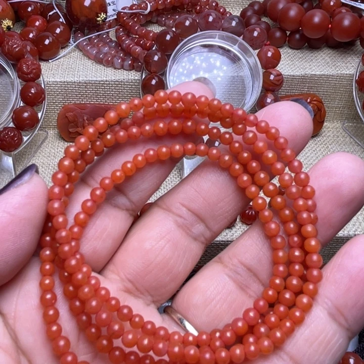 南红玛瑙未镶嵌颈饰多圈3．5 M M
