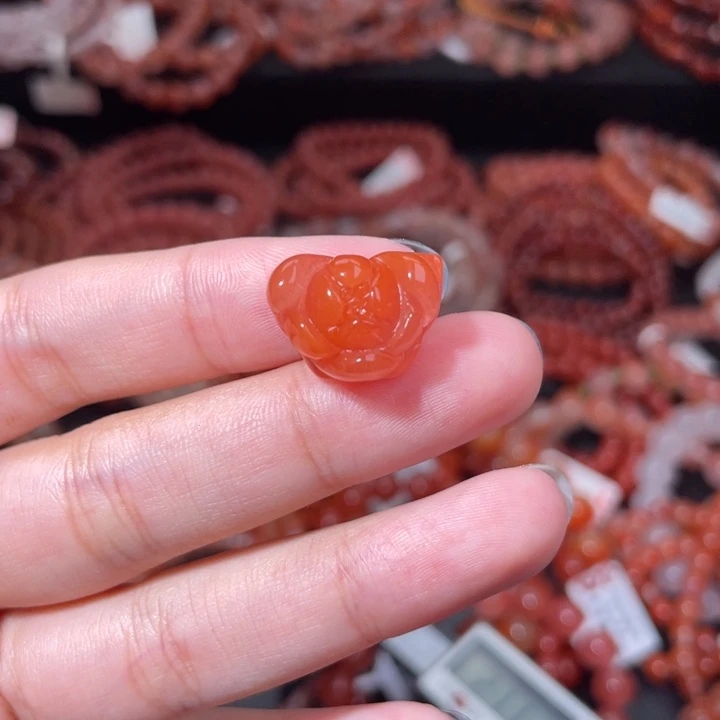 南红玛瑙未镶嵌三角莲花1832打孔备注