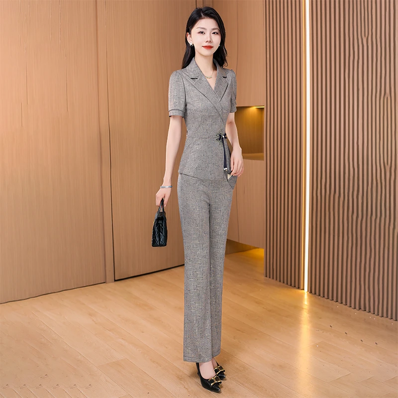 拉夏贝尔时尚套装女2025新款夏装洋气减龄遮肉显瘦高贵两件套