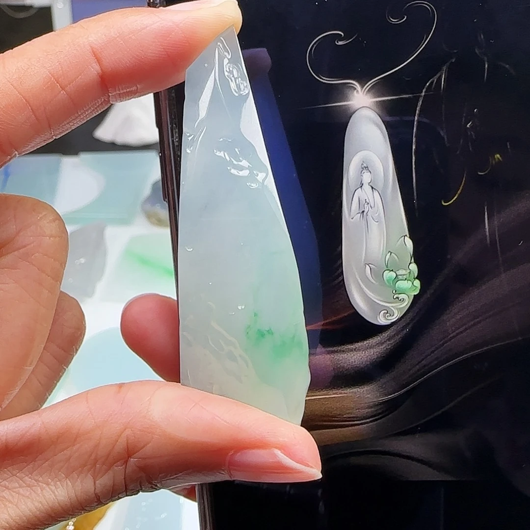 定制翡翠未镶嵌缅甸翡翠挂件