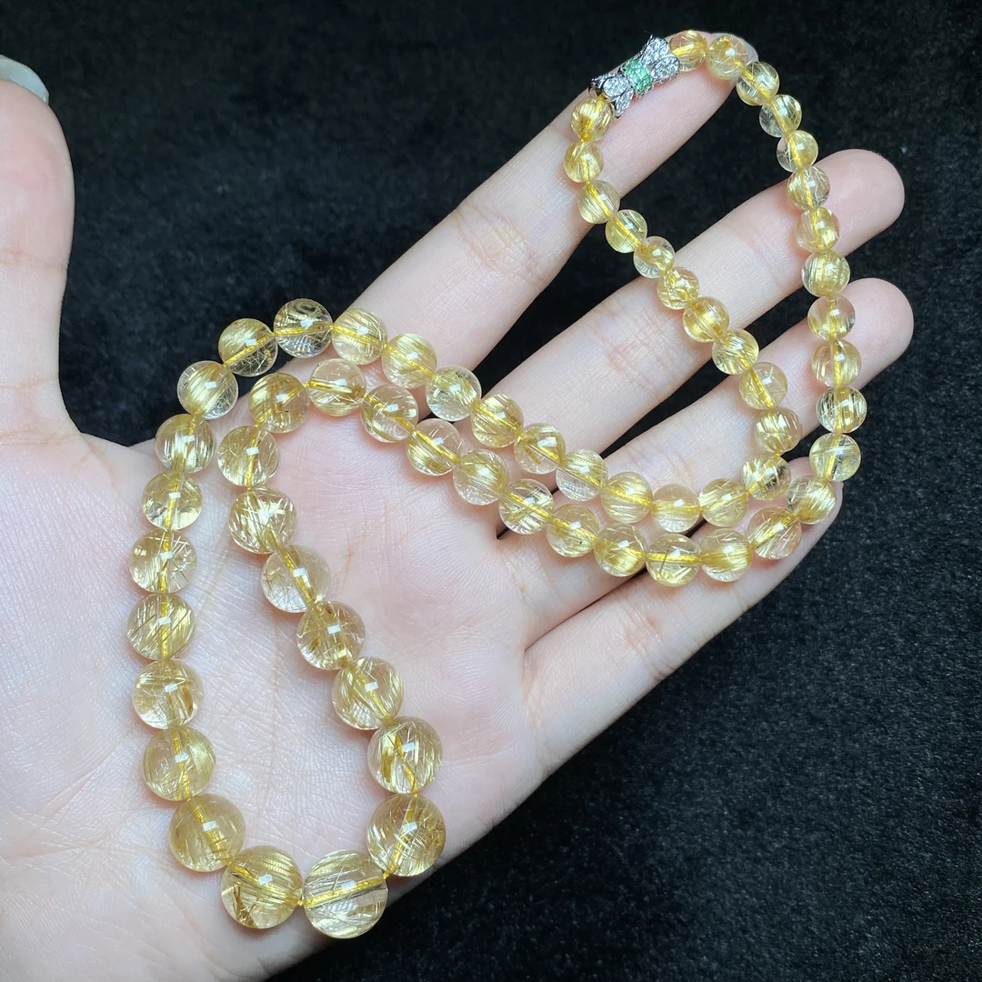 【小北珠宝】金钛晶项链尺寸约5-10mm【多样性发一件】9-AL01X1385