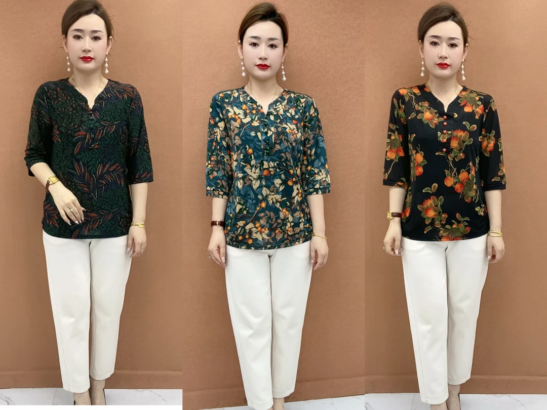 【2025夏季新品】夏款七分袖妈妈装中老年母亲减龄洋气面料柔软