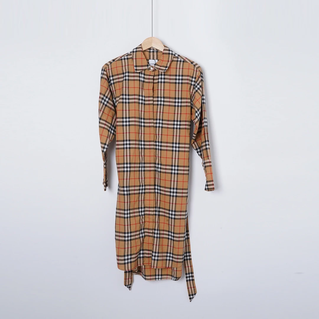 99新 BURBERRY/博柏利 棉/TH0981/衬衫裙/UK6码