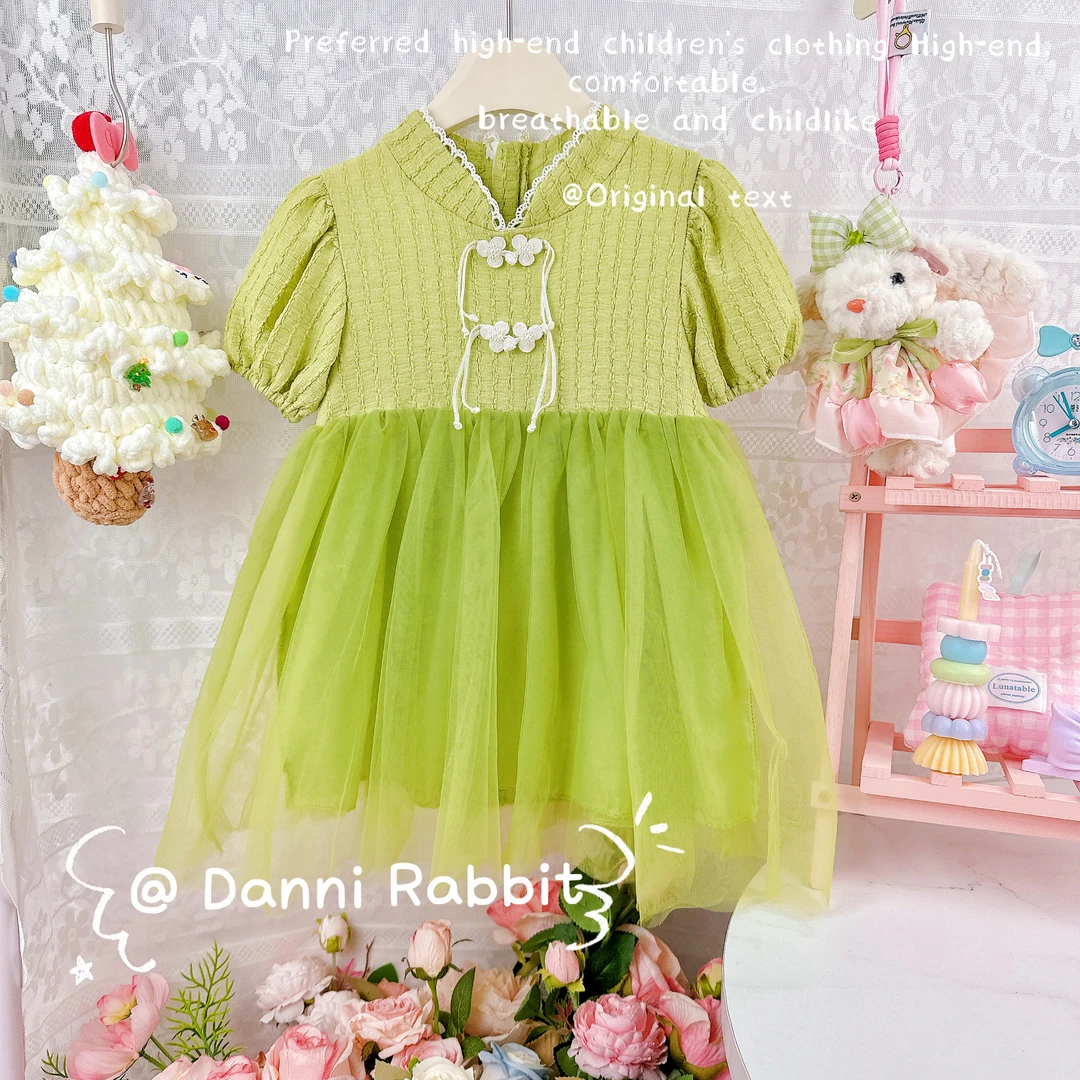 Dany.rabbit 夏款新款女童中国风蓬蓬纱裙连衣裙.D-XA596