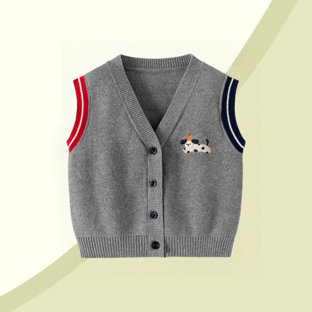 儿童马甲秋季新款婴儿针织纱衣背心男童外穿坎肩男宝宝马夹外穿潮