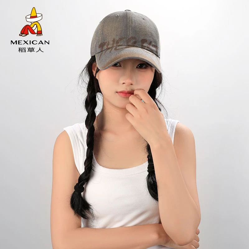 Mexican/稻草人球帽女新夏季大头围鸭舌帽显脸小宽帽檐软顶帽子男